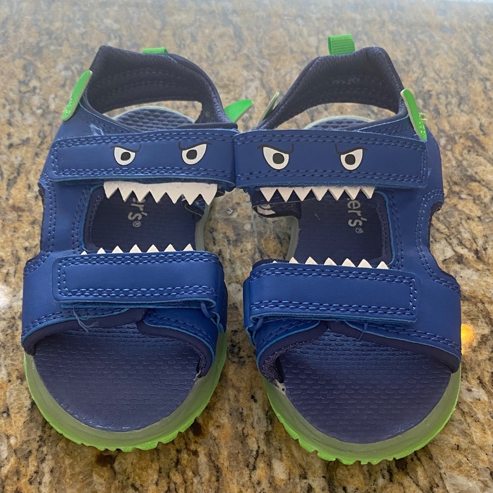 Carter's Monster Light Up Blue and Green Sandals
